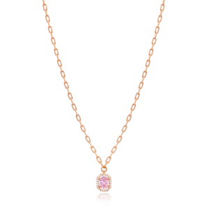 Collar de diseño de Piedra Rosa para mujer, joyería de plata de ley 925 hecha a mano, venta al por mayor - Product Image 1