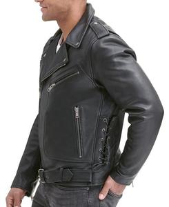 RIDER <b>JACKET</b> W/ SIDE LACING <b>Biker</b> Style Motorcycle <b>Jacket</b> | Classic <b>Real</b> <b>Leather</b> Fashion <b>Jacket</b> - Product Image 3