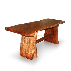 Mesa de comedor de madera maciza, losa de madera de forma orgánica para uso en muebles del hogar para comedor - Product Image 5