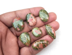ธรรมชาติ Unakite แจสเปอร์อัญมณีหลายรูปร่างเรียบ CabochonsJewelry ทำหินคอลเลกชันสไตล์ตัดขายส่ง - Product Image 5