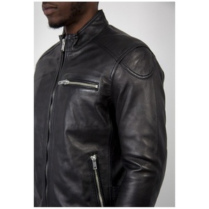 Fabriqué avec une veste en cuir de précision pour hommes pour la moto Design élégant Couture forte Mouvement flexible - Product Image 2