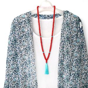 <b>Long</b> simple <b>necklace</b> for <b>women</b>, wooden Bead <b>Necklace</b> Handmade Magic - Product Image 1