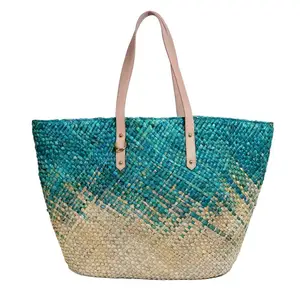 Seagrass tote bags natural straw handbag fashion for women low cost wholesale