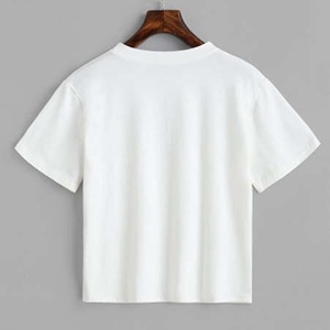 T-shirt à manches courtes pour femme, vêtement en coton respirant, personnalisé, vente en gros, BD - Product Image 4