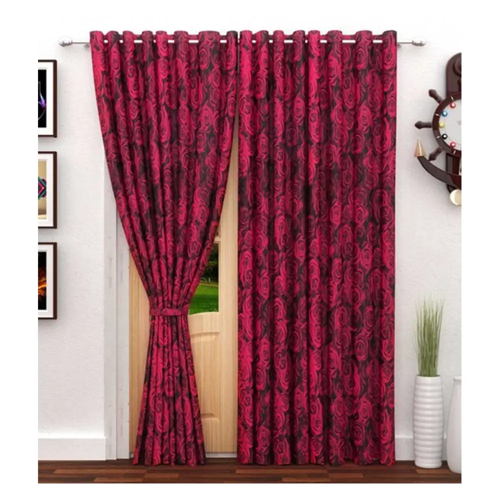 Boa Qualidade Bulk Fornecimento Home Decoração Pure Cotton Material Porta Cortinas com impressão personalizada