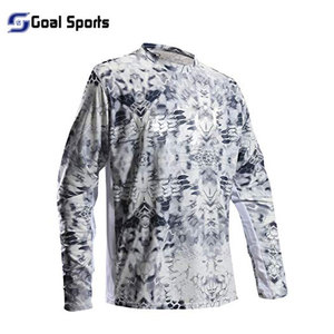 Maillots de pêche de protection en plein air chemises de pêche Ciclismo tissu sublimé personnalisé à manches longues blanc bleu personnalisé - Product Image 5