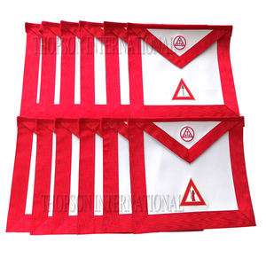 Masonic Regalia Royal Arch I Hand Embroidered Apron Collar & Collar Stand Made Leather Cotton <b>Ribbon</b> Royal Arch Embroidery Patch - Product Image 3