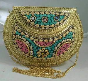 Fashion Elegant Square Evening Bags Sparkling Rhinestone Pearl Sequins Clutch Bag at reasonable price by LUXURY CRAFTS