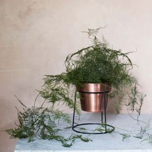 Maceta de cobre con soporte Maceta de Interior de oro rosa para flores artificiales - Product Image 1