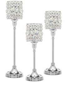Juego de portavelas de Metal de cristal de latón de 3 piezas rentable, soporte de Pilar decorativo de mesa para bodas y uso doméstico para Navidad - Product Image 1