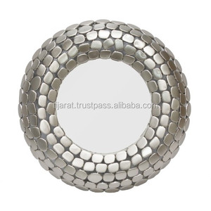 Modern Wooden Wall Mirror with Mother of Pearl Shell Inlaid Handmade Elegant Decor for Home Office Decor - Product Image 5