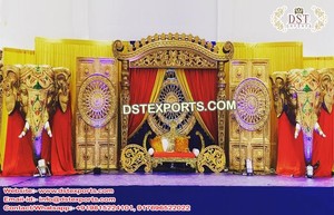 Cadre à dos de mariage test de mariage asiatique, décor de scène Royal et américaine pour réception, imperfections pour cérémonie - Product Image 6