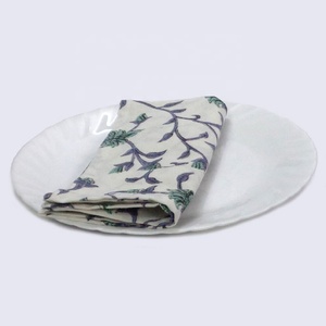 Floral Bale Hand Block Imprimé 100% Pur Coton Designer Serviettes De Table Brodées À Vendre À Bas Prix - Product Image 1