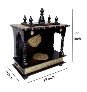<b>Wooden</b> Temple Most Selling Indian Handcrafted <b>Wooden</b> Temple Dewara with Polished & Brass Fitted for Home Traditional Mandir - Product Image 1