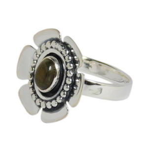 สินค้ามาใหม่แหวนเวอร์เมอิลเงินสเตอร์ลิง925อัญมณีลาบราดอไรต์ธรรมชาติสำหรับผู้ชายผู้หญิงงานปาร์ตี้งานแต่งงานโรเดียม - Product Image 2