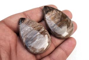 Cabochons de jaspe brun forme de poire pierre précieuse en vrac en bois naturel lisse pour bijoux enroulés en fil de fer en gros du grossiste - Product Image 5