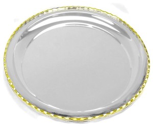 Plato de cargador de cuentas redondas de plata moderna plato de estilo Ins de metal ecológico para bodas y vacaciones para hoteles - Product Image 1