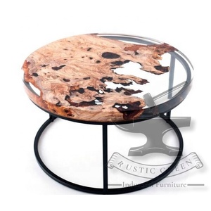 Table basse ronde de résine époxyde de conception industrielle pour des meubles de maison de salon - Product Image 5