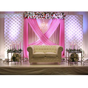 ด้านบนตะวันตกแต่งงานหนังกลับผนังเอเชียแต่งงานเวทีหนังแผงแต่งงานสีขาวหนังแผงตกแต่ง - Product Image 1