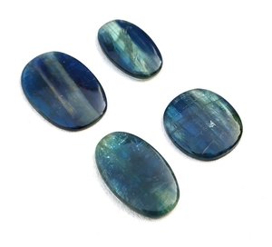 4ชิ้นคุณภาพเกรด AAA ไคยาไนต์ cabochons พลอยรูปวงรีทรงหลวมสำหรับการทำเครื่องประดับ DIY - Product Image 1