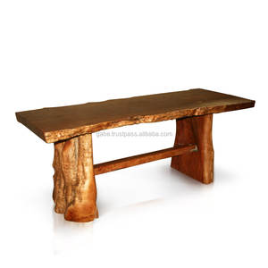 Mesa de comedor de madera maciza, losa de madera de forma orgánica para uso en muebles del hogar para comedor - Product Image 2