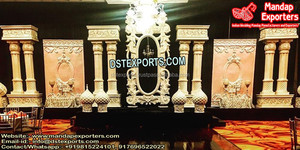Décor de scène de mariage indien, Design privé, pour scène traditionnelle, ramajada dorée, maharajada, marashi - Product Image 5