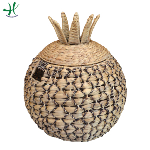 European Style Fashion Household Storage <b>Basket</b> Natural Seagrass and Water Hyacinth Pineapple Shape Laundry <b>Hamper</b> - Product Image 2