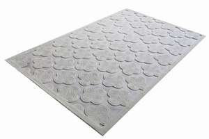 Juego de alfombras decorativas florales de lana 100% antideslizantes con mechones a mano, alfombras e inserciones de pelo medio de textura rica - Product Image 4