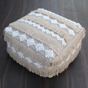 เบาะรองนั่งพื้นโมร็อกโกสไตล์ Boho ผ้าฝ้ายออตโตมัน - Product Image 3