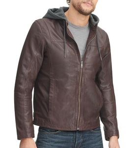 Veste de sport de style motard en cuir véritable classique confortable veste de moto à fermeture éclair centrale à la mode et élégante - Product Image 3