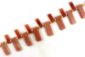 Facettes Rectangle forme pomme naturelle corail jaspe pierre précieuse fabrication de bijoux perles en gros fabrication - Product Image 4