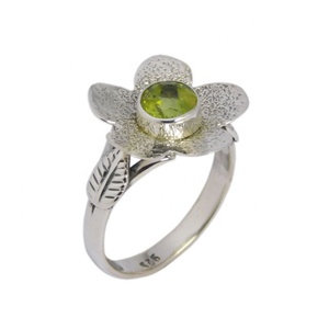 Natural Green <b>Peridot</b> Gemstone Unisex <b>Ring</b> Solid 925 Sterling Silver Vermeil Eternity Bezel Setting for Wedding Party Unisex - Product Image 1