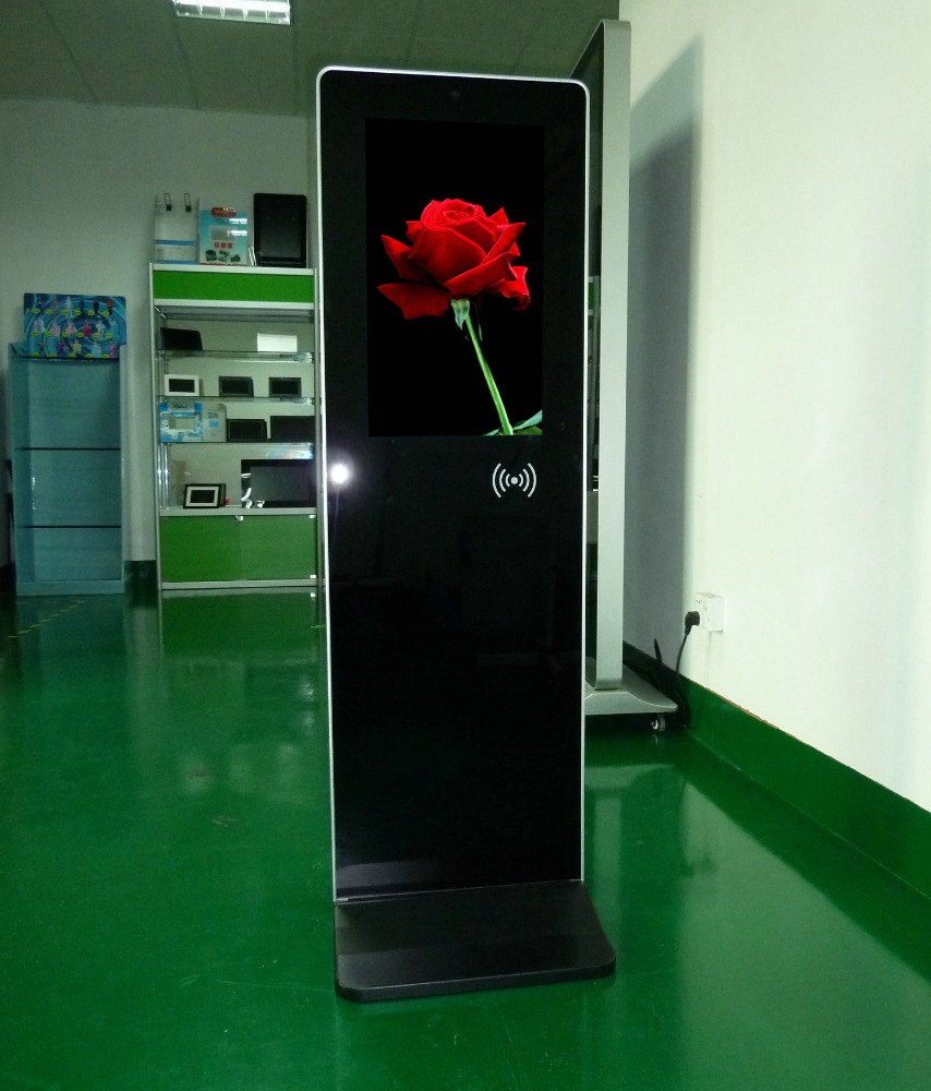 21,5 "напольный сенсорный экран lcd smart screen kiosk, рекламное оборудование с Wi-Fi