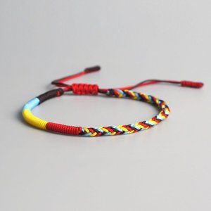 Tibetan Lucky <b>Rope</b> Knots Braided <b>Bracelet</b> | Colorful Braided <b>Bracelet</b> Handmade Happiness - Product Image 1