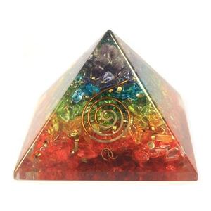 Pyramide d'orgone pyramide de cuivre Orgonite Chakra reiki puce de cristal de guérison chakra pierre précieuse pierre naturelle - Product Image 3