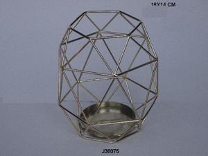 Portavelas de Metal con acabado de latón estampado geométrico de alta calidad para bodas y fiestas, decoración para eventos - Product Image 4