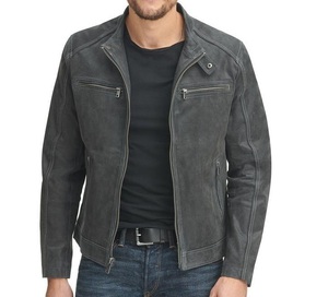 Chaqueta de cuero con capucha estilo chaqueta motorista de motocicleta chaqueta de moda de cuero real clásico - Product Image 3