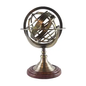 ลูกโลก Armillary-ทรงกลมทะเลทองเหลือง-โลกราศีดูดวงกลุ่มดาว