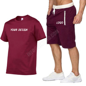 Nouvelle mode T-Shirt Shorts hommes coton Gym manches courtes décontracté homme t-shirt merveille t-shirts hommes t-shirts 2 pièces logo personnalisé - Product Image 4