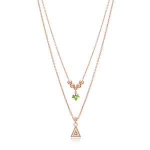 Multicouche Trèfle À Quatre Feuilles 925 Sterling Pendentif En Argent À La Mode et Élégant Fabriqués À La Main Collier - Product Image 1