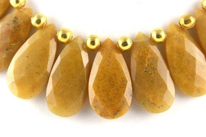 Gema de Aventurina amarilla Natural, cuentas de Briolette con forma de pera facetadas para fabricación de joyas, buena calidad, 1 hilo - Product Image 5