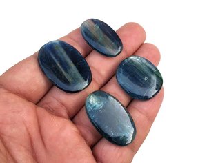 4ชิ้นคุณภาพเกรด AAA ไคยาไนต์ cabochons พลอยรูปวงรีทรงหลวมสำหรับการทำเครื่องประดับ DIY - Product Image 4