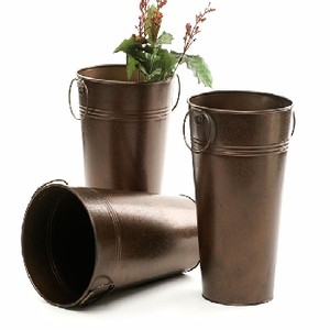 Couleur marron fait à la main cuivre fleur seau maison jardin décoratif fleur planteur poudre enduit Design Unique fleur porte-plante - Product Image 4