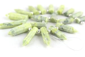 Faceted Pencil Shape Natural Serpentine Gemstone Briolette Beads Making DIY Jewelry <b>Necklace</b> Bracelet Wholesale - Product Image 2