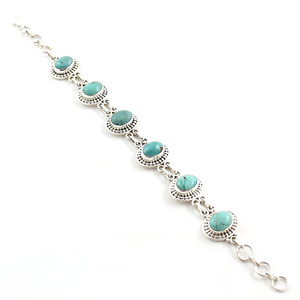กำไลเงินแท้ 925 สีเทอร์ควอยซ์ ขายดี - Product Image 5