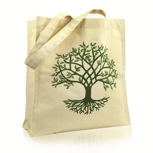 Bolso Tote de lona 100% algodón respetuoso con el medio ambiente al por mayor, bolso de compras reutilizable de estilo plegable cuadrado con logotipo bordado y letras bajas - Product Image 6