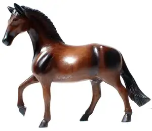 Cavallo Scultura Handcarved di Cedro Figura Di Legno Scultura Set Intagliato A Mano Statua Folk Etnico Tribale di Arte di Vendita