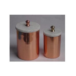 Copper Hammered Finish Handmade Eco-Friendly Candle Container with Marble Top for Home Decoration and Christmas - Product Image 2