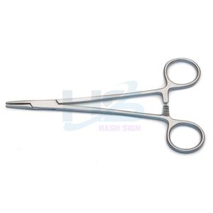 Porte-aiguille Mayo-Hegar Mâchoires droites en acier revêtues de titane Pince chirurgicale manuelle avec couleur plasma bleu - Product Image 5
