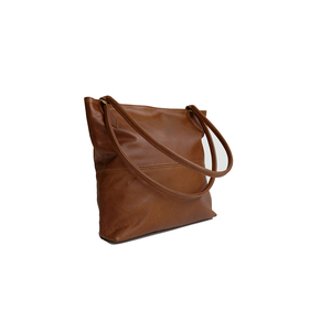 กระเป๋าสะพายไหล่หนัง PU สไตล์วินเทจสำหรับสตรีมีซิปสีทึบเดินทางต่ำ - Product Image 1